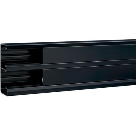 Hager – Goulotte d'installation 2 compartiments 50x130mm PVC noir – Enclipsage direct – Longueur 2000mm – Compatible avec appareillage 45x45