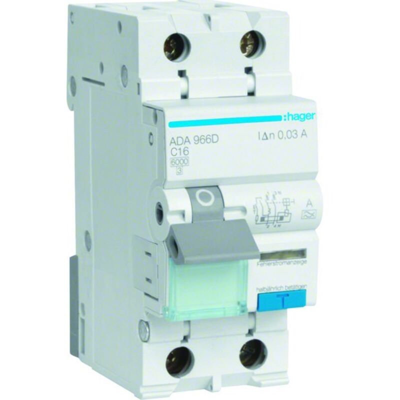 Hagad A966D fi ls disjoncteur différentiel, 16 a 1PNC40MA 6 ka - Hager
