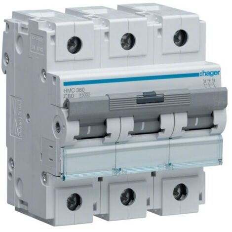 Hager HMC380 Disjoncteur triphasé 80A Type C 15kA