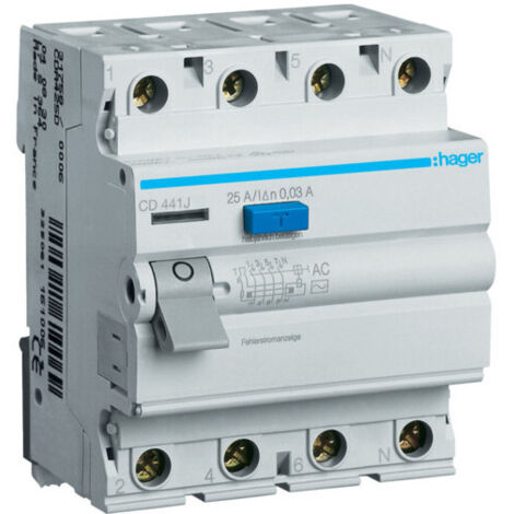 Cd441j Hager Interrupteur Différentiel Tétrapolaire 30ma 40a Type Ac - Bornes Alignées