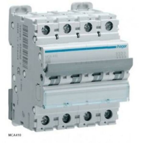 Hager interruttore automatico modulare 4 poli 50a 6 ka c 4 moduli mca450