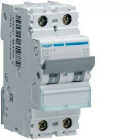 Hager interruttore di comando automatico modulare 1 polo+ neutro 6a 6 ka c 2 moduli mca506