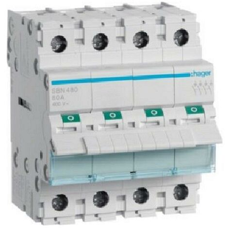 Hager interruttore non automatico 4 poli 80a 4 moduli