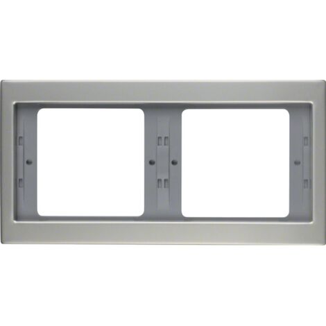 HAGER K5  CADRE 2 POSTES HORIZONTAL ACIER INOXYDABLE