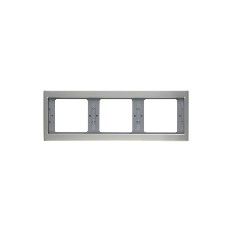 Hager - K5 cadre 3 postes horizontal acier inoxydable