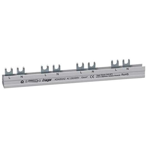 HAGER KDN263AZ - GUIDA DI FASE 2P, 10 MM², 3250613710231