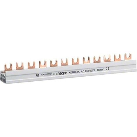 HAGER KDN463B PHASENSCHIENE 4P GABEL 10MM 63A 57M