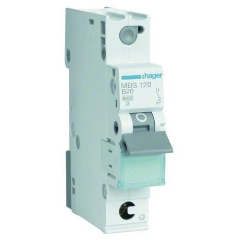 Hager Leitungsschutzschalter B 20A 1-polig MBS120 QuickConnect Leitungsschutzschalter