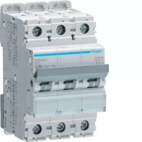 Hager LS-Schalter 3 polig 10kA/15kA D-32A 3M NDN332