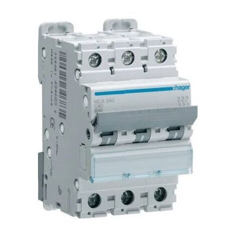 Hager MCA340 Leistungsschalter 3P 40A Kurve C 6/10kA