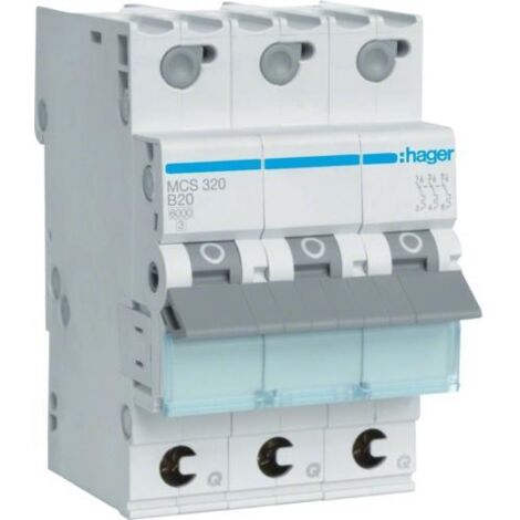 Hager MCS320 disjoncteur blanc 20 A 3 pôles