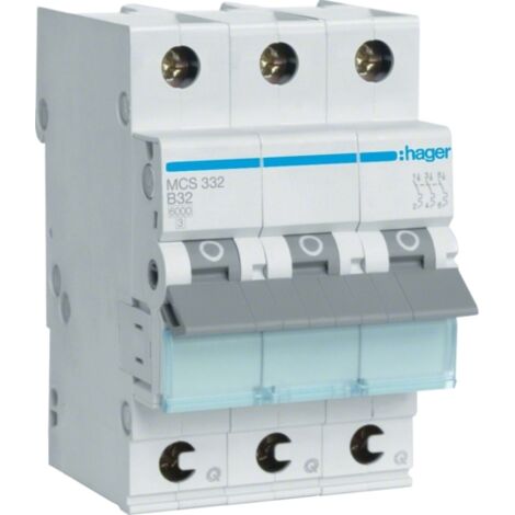Hager MCS332 MCS332 Interruttore magnetotermico a 3 fasi 230 V, 400 V