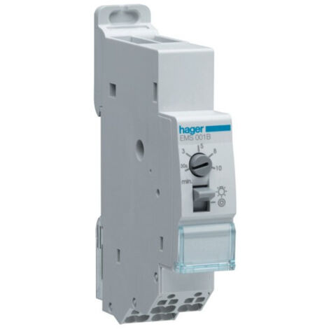 Hager – Minuterie simple tempo – Minuterie pour tableau électrique – Tension 230V – Programmation hebdomadaire – Alimentation secteur - EMS001B