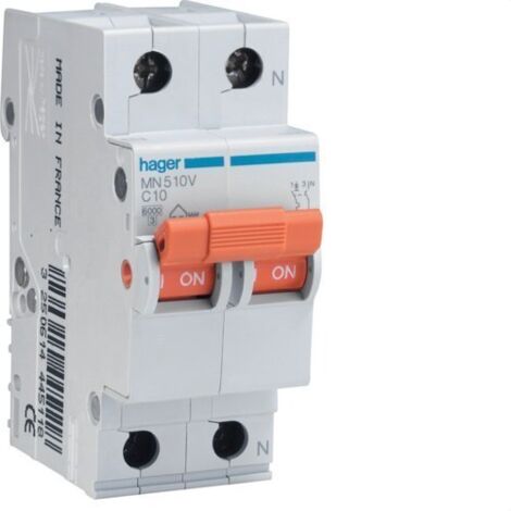 HAGER MN510V  Interruttore MN 1P+N 10A curva C