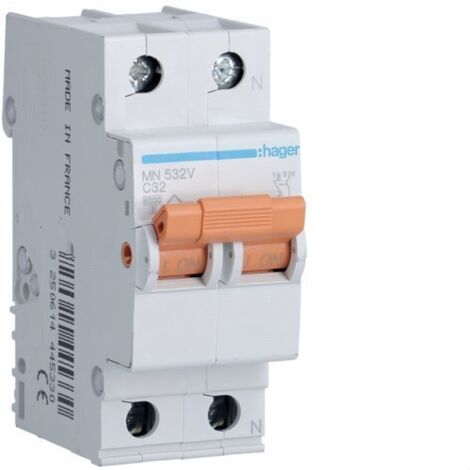 HAGER MN532V Interruttore MN 1P+N 32A curva C