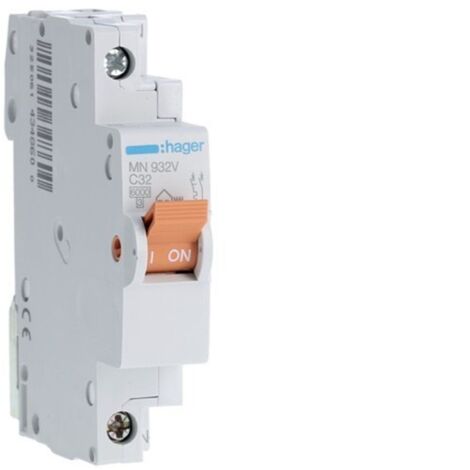 Disjoncteur Hager 32A Courbe C - Phase Neutre 3ka Sans Vis