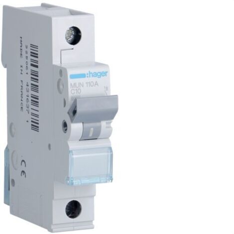 HAGER MUN110A Interruptor automático 1P 10A curva-C 6kA
