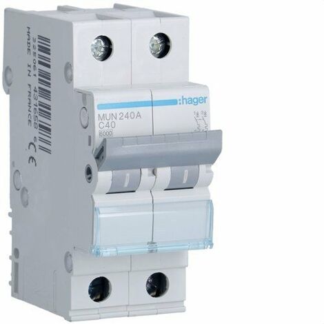 HAGER MUN240A Disjoncteur 2P 40A courbe-C 6kA