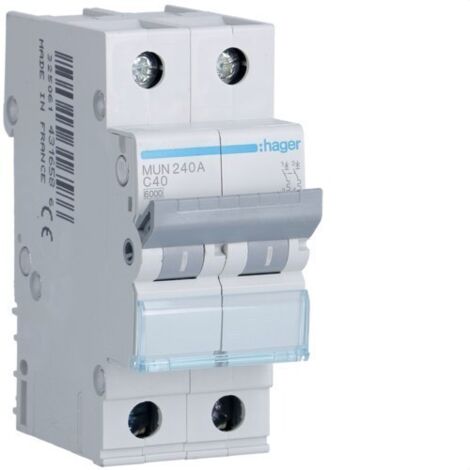 HAGER MUN240A Interruptor automático 2P 40A curva-C 6kA