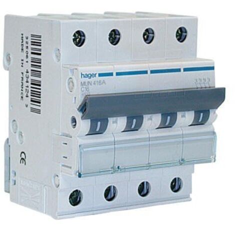 HAGER MUN420A  Interruptor automático 4P 20A curva-C 6kA