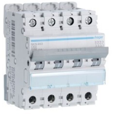 Hager - NKN463 -Disjoncteur 4P 10/15kA C-63A 4M