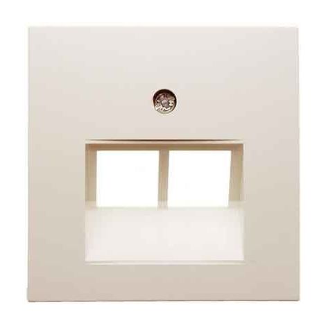 HAGER  PLAQUE CENTRALE POUR PRISE DOUBLE S1 GLOSS BLANC