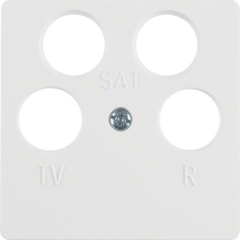HAGER  PLAQUE CENTRALE TV-FM POUR 4594 S1/Q1/B1/B3/B7 BLANC POLAIRE