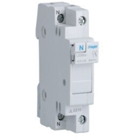 Hager – Porte-fusible 32A 1P+N – Tension 400V AC – Température -5 à 40 °C – Section minimale 10 mm² – IP20 pour installations électriques - L50600