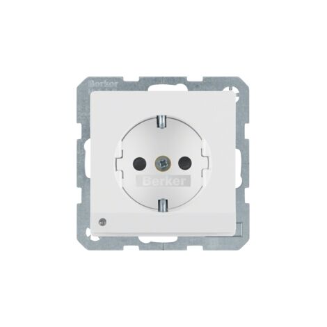 HAGER  PRISE CHUKO Q1/Q3 LED ORIENTATION BLANC POLAIRE VELOURS