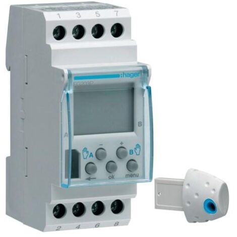 Hager – Programmateur modulaire électrique 2 zones 7 jours – Alimentation 230V – Programmation hebdomadaire – Idéal pour chauffage électrique - EG203P