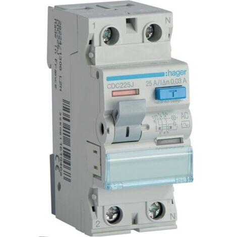HAGER RCD 1P+N 25A 30mA CDC225J