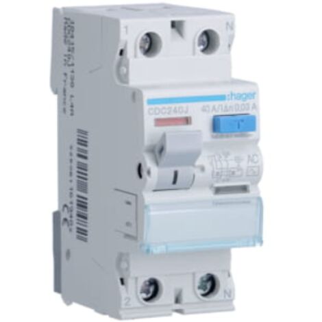 HAGER RCD 1P+N 40A 30mA CDC240J