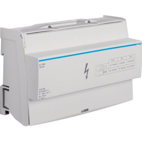 Hager – Répartiteur pour tableau électrique 4P 160A – KJ160A – Indice de protection IP20 – Pour installations électriques efficaces