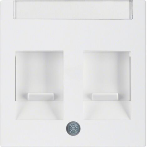 HAGER S1/B1/B3/B7  PLAQUE CENTRALE SYSTÈME JACK 2 MODULES BLANC