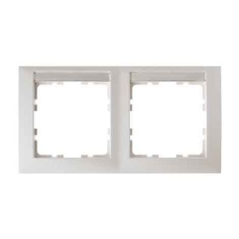 HAGER S1  CADRE 2 POSTES HORIZONTAL GLOSS BLANC POLAIRE BERKER 10228919