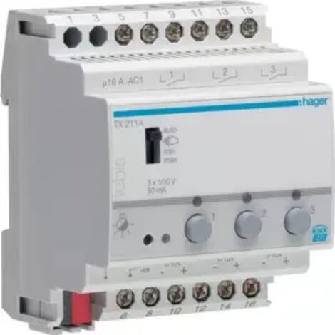 Hager Schaltaktor Dimmaktor 3-fach KNX REG TX211A