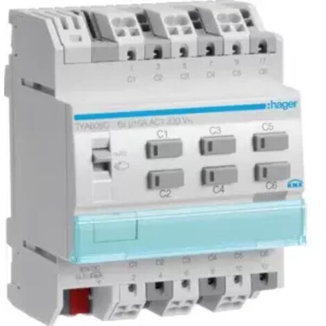 Hager Schaltaktor Jalousieaktor 6/3-fach 16A KNX REG TYA606C