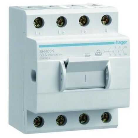 Hager SH463N Kompaktschalter grau 63 A 400 V