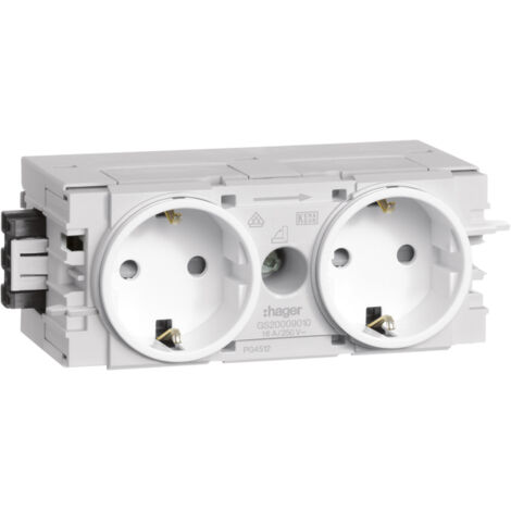 Hager Steckdose 2-fach Wago C-Profil vw GS20009016
