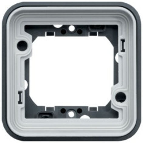 Hager – Support encastré pour mécanisme associable WNA401 – 1 poste – Sens de montage horizontal/vertical – Plastique thermoplastique gris – IP55 - 1poste