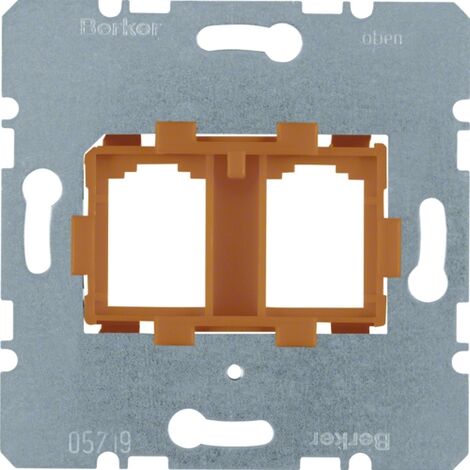 HAGER SUPPORT POUR PRISE MODULAIRE JACK 2 PRISES ORANGE