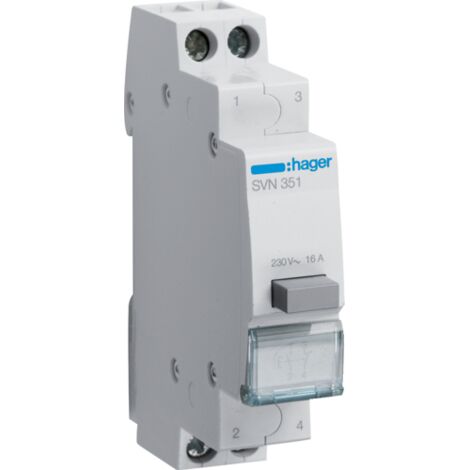 HAGER SVN351 - 1 PULSANTE NON LUM. A IMPULSO 1NA+1NC 1M