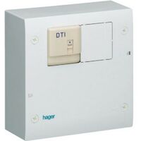 HAGER TN401 - Coffret de communication semi-équipé TEL / TV 1 Rangée, 13 modules