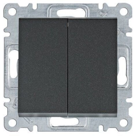 Hager WL0053 conmutador doble negro para interior