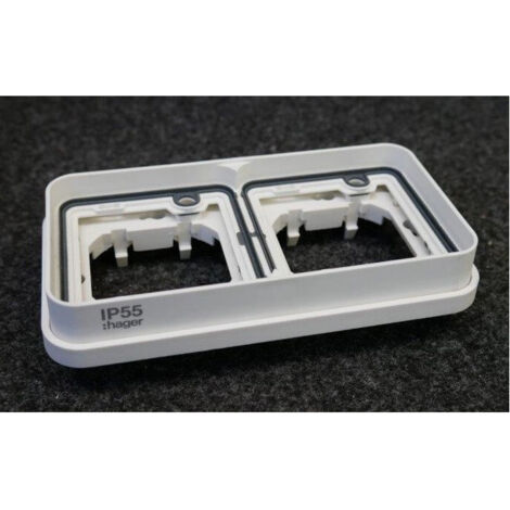 Hager - WNA408B - cubyko Support double Verticale blanc