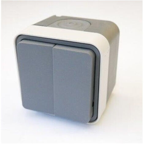 Hager   WNC044   cubyko Double Bouton Poussoir 1O 1F gris