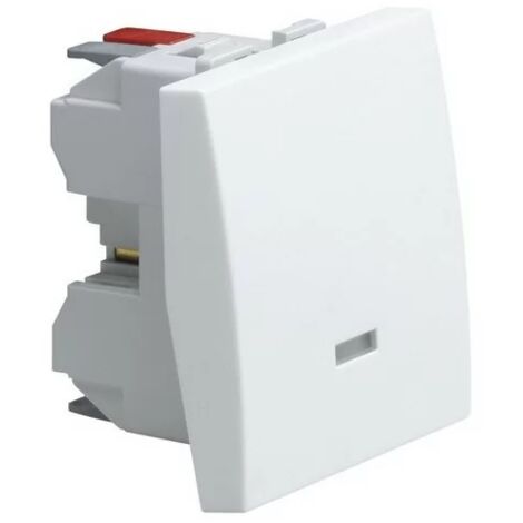 Hager WS023 - Systo 2M Poussoir 1O+1F à voyant - blanc