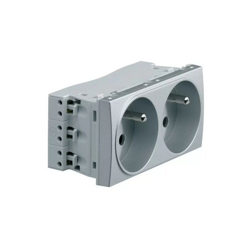 

Hager WS122T dual socket 2P + - Systo titanio - 16A
