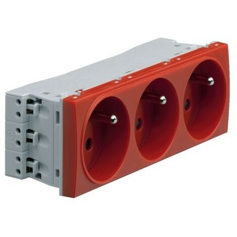 Hager WS133 Prise 2P+T 16A Systo 3 mod. Spécial goulotte