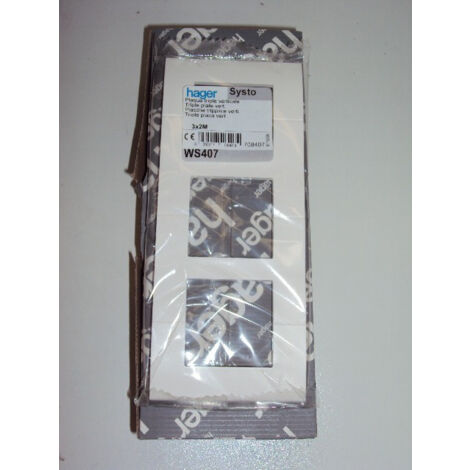 Plaque Triple Kallysta Hager WKN409 - Blanc Neige - Montage Vertical - Neuf